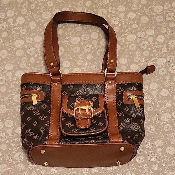 Brown and Caramel Designer Shoulder Bag - Picture 2 of 14